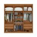 Guarda-Roupa Casal com Espelho Alonzo 6 Portas 4 Gavetas Amêndoa Clean