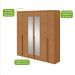 Guarda-Roupa Casal com Espelho Alonzo 6 Portas 4 Gavetas Amêndoa Clean