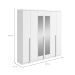 Guarda-Roupa Casal com Espelho Alonzo 6 Portas 4 Gavetas Branco