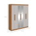 Guarda-Roupa Casal com Espelho Andara 6 Portas 2 Gavetas Amêndoa Clean e Off White