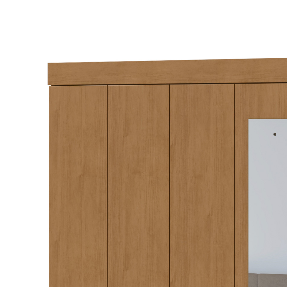 Guarda-Roupa Casal com Espelho Andara 8 Portas 4 Gavetas Amêndoa