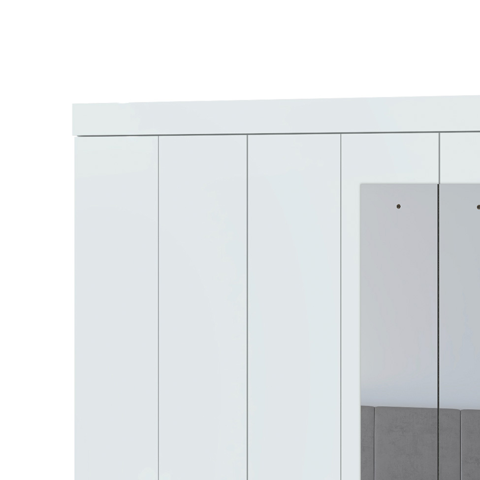 Guarda-Roupa Casal com Espelho Andara 8 Portas 4 Gavetas Branco
