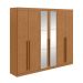 Guarda-Roupa Casal com Espelho Bertha 6 Portas 4 Gavetas Amêndoa Clean