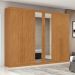 Guarda-Roupa Casal com Espelho Bertha 6 Portas 4 Gavetas Amêndoa Clean