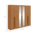 Guarda-Roupa Casal com Espelho Bertha 6 Portas 4 Gavetas Amêndoa Clean