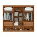 Guarda-Roupa Casal com Espelho Bertha 6 Portas 4 Gavetas Amêndoa Clean e Off White