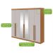 Guarda-Roupa Casal com Espelho Bertha 6 Portas 4 Gavetas Amêndoa Clean e Off White