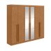 Guarda-Roupa Casal com Espelho Bertha 6 Portas 6 Gavetas Amêndoa Clean