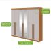Guarda-Roupa Casal com Espelho Bertha 6 Portas 6 Gavetas Amêndoa Clean e Off White