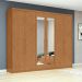 Guarda-Roupa Casal com Espelho Áries 6 Portas 5 Gavetas Amêndoa Clean