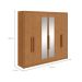 Guarda-Roupa Casal com Espelho Áries 6 Portas 5 Gavetas Amêndoa Clean
