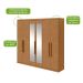 Guarda-Roupa Casal com Espelho Áries 6 Portas 5 Gavetas Amêndoa Clean