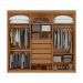 Guarda-Roupa Casal com Espelho Áries 6 Portas 5 Gavetas Amêndoa Clean e Off White