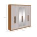 Guarda-Roupa Casal com Espelho Áries 6 Portas 5 Gavetas Amêndoa Clean e Off White