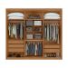 Guarda-Roupa Casal com Espelho Áries 6 Portas 5 Gavetas Amêndoa Clean e Off White