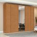 Guarda-Roupa Casal com Espelho Ergon 8 Portas 6 Gavetas Amêndoa Clean