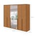 Guarda-Roupa Casal com Espelho Imperatore 6 Portas 6 Gavetas Amêndoa Clean