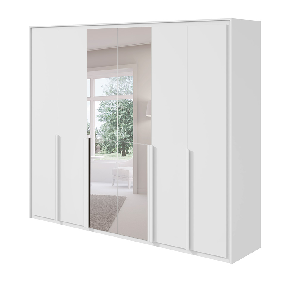 Guarda-Roupa Casal com Espelho Imperatore 6 Portas 8 Gavetas Branco