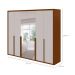 Guarda-Roupa Casal com Espelho Imperatore 6 Portas 8 Gavetas Frassino e Off White