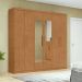 Guarda-Roupa Casal com Espelho Jazz 6 Portas 3 Gavetas Amêndoa Clean