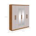 Guarda-Roupa Casal com Espelho Jazz 6 Portas 3 Gavetas Amêndoa Clean e Off White