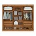 Guarda-Roupa Casal com Espelho Nice 3 Portas 4 Gavetas Amêndoa Clean e Off White