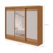 Guarda-Roupa Casal com Espelho Nice 3 Portas 6 Gavetas Amêndoa Clean e Off White
