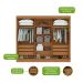 Guarda-Roupa Casal com Espelho Nice 3 Portas 6 Gavetas Amêndoa Clean e Off White