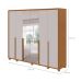 Guarda-Roupa Casal com Espelho Pés e Sapateiro Imperatore 6 Portas 6 Gavetas Amêndoa Clean e Off White