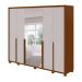 Guarda-Roupa Casal com Espelho Pés e Sapateiro Imperatore 6 Portas 6 Gavetas Frassino e Off White