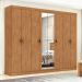 Guarda-Roupa Casal com Espelho Serenata 8 Portas 6 Gavetas Amêndoa Clean