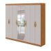 Guarda-Roupa Casal com Espelho Serenata 8 Portas 6 Gavetas Amêndoa Clean e Off White
