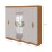 Guarda-Roupa Casal com Espelho Serenata 8 Portas 6 Gavetas Amêndoa Clean e Off White