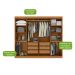 Guarda-Roupa Casal com Espelho Serenata 8 Portas 6 Gavetas Amêndoa Clean e Off White