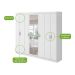 Guarda-Roupa Casal com Espelho Serenata 8 Portas 6 Gavetas Branco
