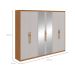 Guarda-Roupa Casal com Espelho Suavitá 6 Portas 6 Gavetas Amêndoa Clean e Off White