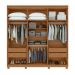 Guarda-Roupa Casal com Espelho e Pés Alonzo 6 Portas 4 Gavetas Amêndoa Clean