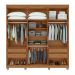 Guarda-Roupa Casal com Espelho e Pés Alonzo 6 Portas 4 Gavetas Amêndoa Clean e Off White