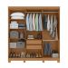 Guarda-Roupa Casal com Espelho e Pés Andara 6 Portas 2 Gavetas Amêndoa Clean e Off White