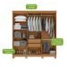 Guarda-Roupa Casal com Espelho e Pés Andara 6 Portas 2 Gavetas Amêndoa Clean e Off White