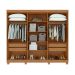 Guarda-Roupa Casal com Espelho e Pés Bertha 6 Portas 4 Gavetas Amêndoa Clean