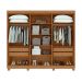 Guarda-Roupa Casal com Espelho e Pés Bertha 6 Portas 4 Gavetas Amêndoa Clean e Off White
