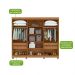 Guarda-Roupa Casal com Espelho e Pés Bertha 6 Portas 4 Gavetas Amêndoa Clean e Off White