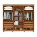 Guarda-Roupa Casal com Espelho e Pés Bertha 6 Portas 6 Gavetas Amêndoa Clean