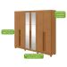 Guarda-Roupa Casal com Espelho e Pés Bertha 6 Portas 6 Gavetas Amêndoa Clean