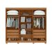 Guarda-Roupa Casal com Espelho e Pés Bertha 6 Portas 6 Gavetas Amêndoa Clean e Off White