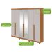Guarda-Roupa Casal com Espelho e Pés Bertha 6 Portas 6 Gavetas Amêndoa Clean e Off White