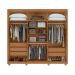 Guarda-Roupa Casal com Espelho e Pés Áries 6 Portas 5 Gavetas Amêndoa Clean e Off White
