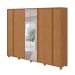 Guarda-Roupa Casal com Espelho e Pés Ergon 8 Portas 6 Gavetas Amêndoa Clean