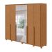 Guarda-Roupa Casal com Espelho e Pés Imperatore 6 Portas 6 Gavetas Amêndoa Clean